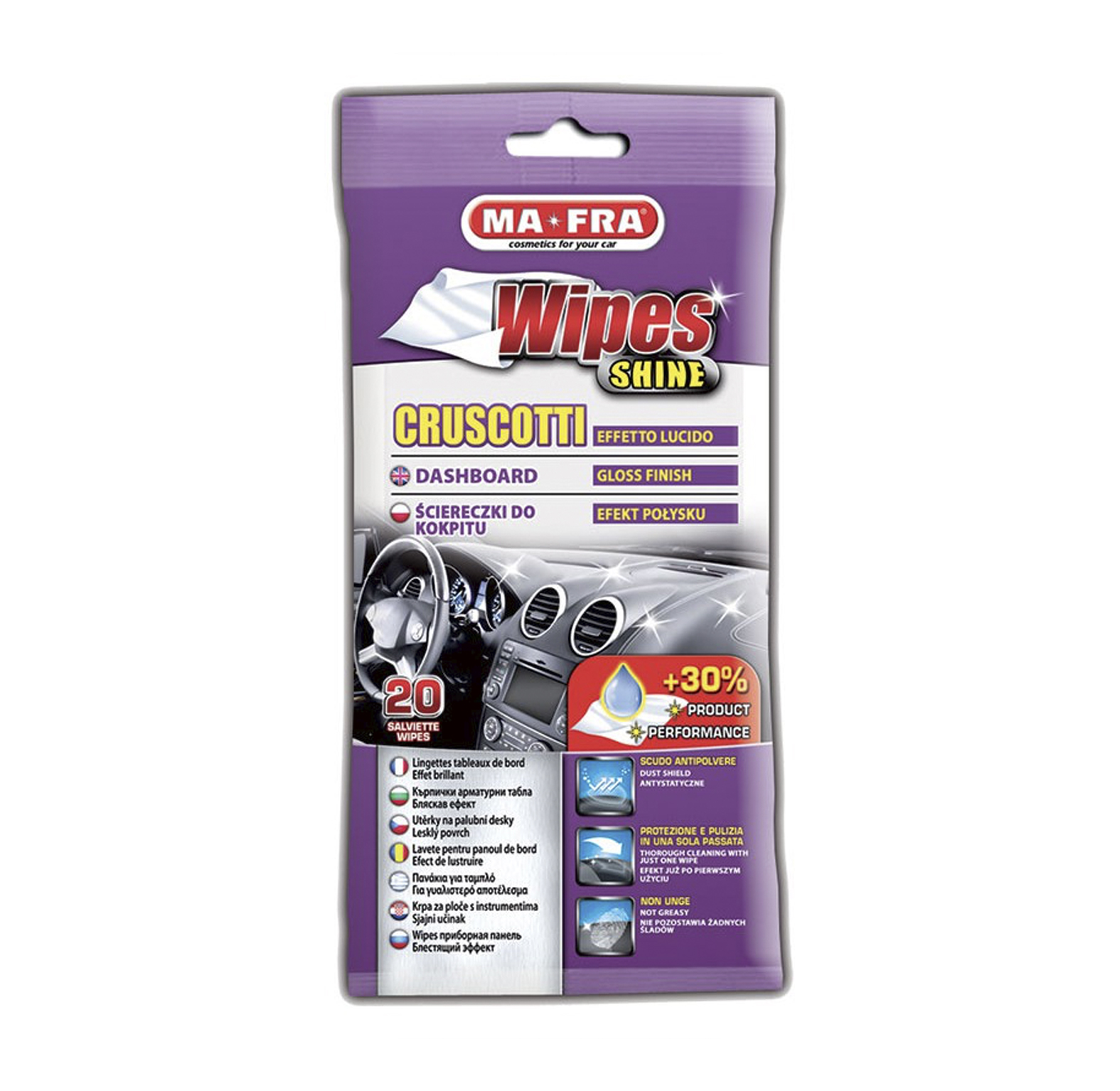 Wipes Dashboard Shine, 20 ST