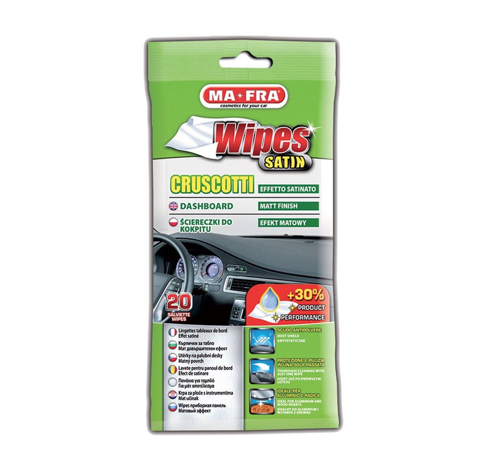 Wipes Dashboard Satin, 20 ST