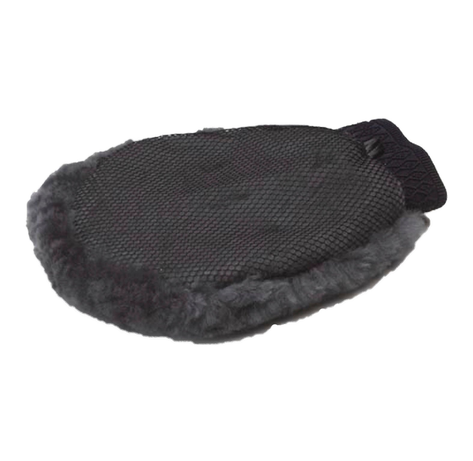 Washandschoen, Wol Grijs 1 zijde ruw