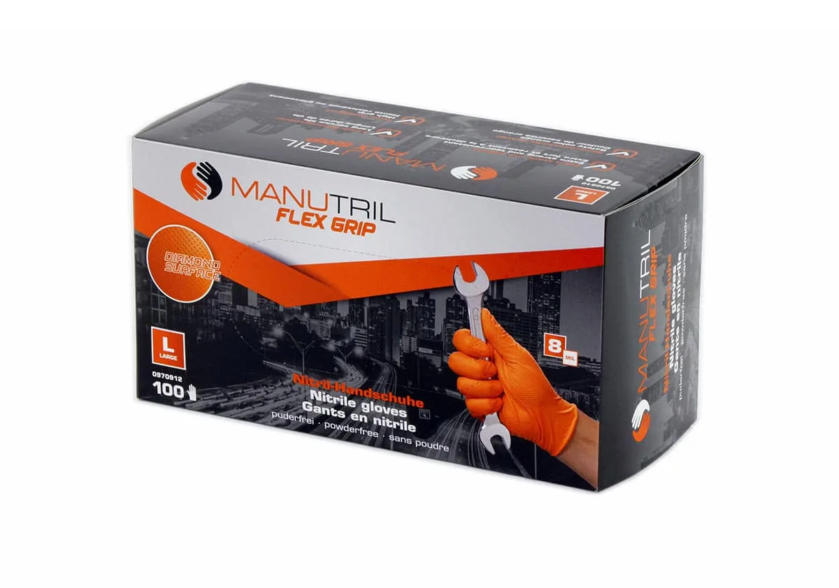 Handschoenen Nitriel Zwart GRIP, L Q80